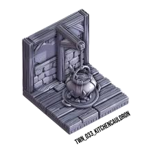 Kitchen Cauldron – Medieval Town 3D-printet terræn (TWN_033)