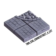 Corner Street A Ext – Medieval Town 3D-printet terræn (TWN_038)
