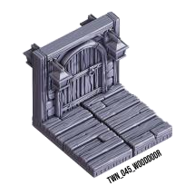 Wood Door B – Medieval Town 3D-printet terræn (TWN_045)