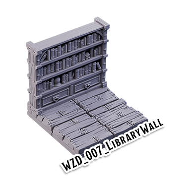Library Wall – Wizard's Home 3D-printet terræn (WZD_007)