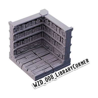 Library Corner – Wizard's Home 3D-printet terræn (WZD_008)