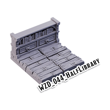 Half Library – Wizard's Home 3D-printet terræn (WZD_044)