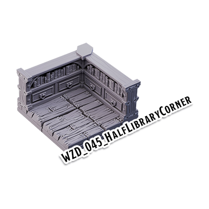 Half Library Corner – Wizard's Home 3D-printet terræn (WZD_045)
