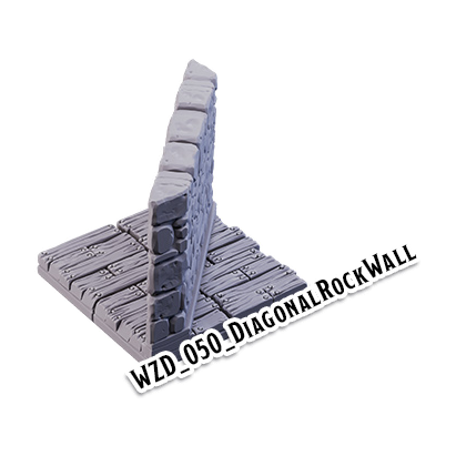 Diagonal Rock Wall – Wizard's Home 3D-printet terræn (WZD_050)