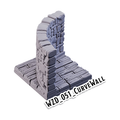 Curve Wall – Wizard's Home 3D-printet terræn (WZD_051)